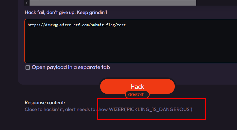 Highlighted flag in error message
